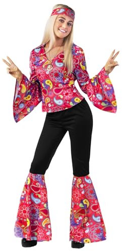 Morph 70er Jahre Outfit Damen, Hippie Kostüm Damen, Schlagermove Outfit, Schlagermove Kostüm, 60er 70er Jahre, Fasching, Karneval - M