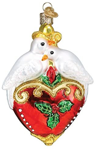 Old World Christmas Ornaments Zwei Schildkrötentauben Glas geblasene Ornamente für Weihnachtsbaum