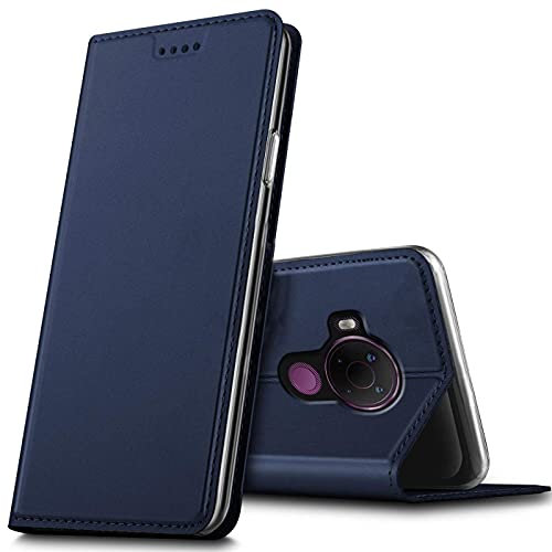 Verco Handyhülle für Nokia 5.4, Premium Handy Flip Cover für Nokia 5.4 Hülle [integr. Magnet] Book Case PU Leder Tasche, Blau