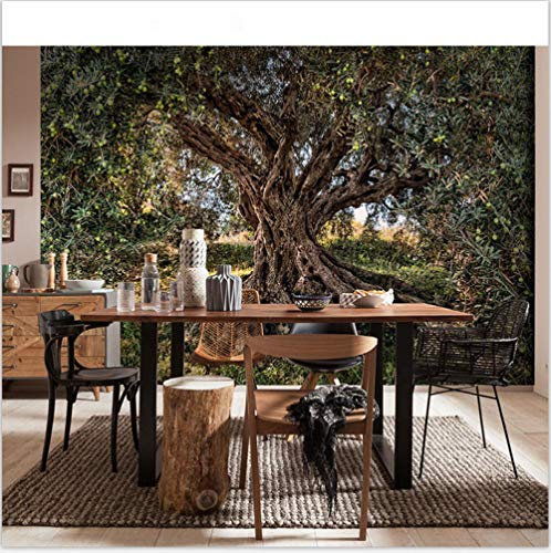 XHXI Nordic Minimalist Modern Sofa Hintergrund Tapete HD Olivenbaum Restaurant Tapete Wandbild Wandverkleidung im südostasiat fototapete 3d Tapete effekt Vlies wandbild Schlafzimmer-430cm×300cm