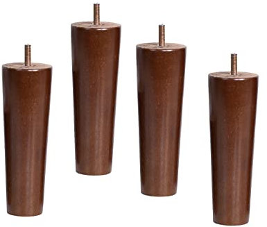 Stuhlbeine aus Holz,4 Stück Nussbaum Massivholz Konische Möbelbeine,mit M8 Schraubenbolzen,Formaldehydfreie Tischbeine,für Sessel,Schrankfüße (30cm/11.8in,vertical)