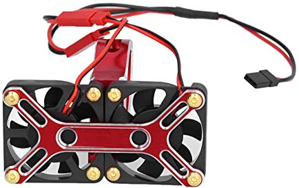 RC Motorlüfter, Fan Bürstenloser Motorlüfter Kühlkörper Aluminiumlegierung 4985 1717 Lüfter für bürstenlosen Motor für 1/5 RC Car(Rot) Automodell Spielzeug
