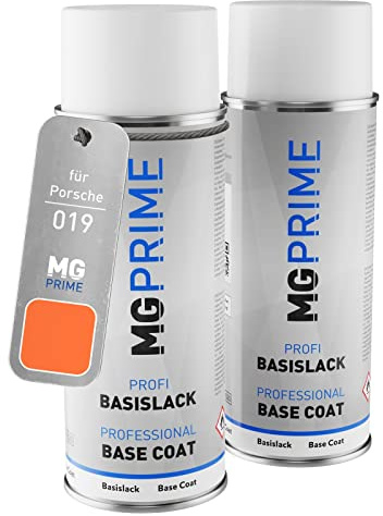 MG PRIME Autolack Set Spraydosen für Porsche 019 / 2G0 Gulf Orange