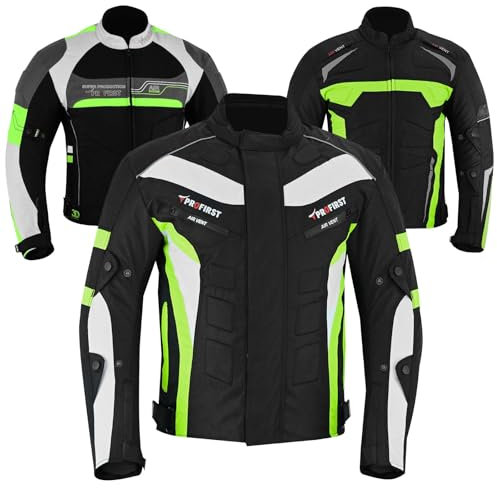 PROFIRST Motorbike Jacket, Waterproof motorcycle jacket for mens, Armour Jacket, CE Armoured Protective Jacket (UK, Alpha, XL, Regular, Regular, Packs Green)
