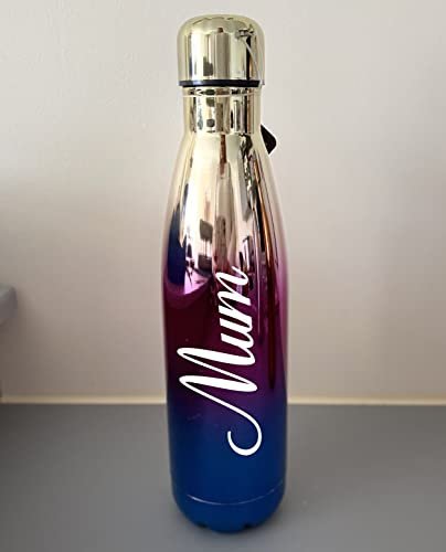 Borraccia isolata personalizzata | Grande pallone da 500 ml in acciaio inossidabile (blu rosa ombra)