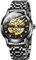 OLEVS Automatische Skelett-Armbanduhr für Herren, Diamant, luxuriös, mechanisch, selbstaufziehend, wasserdicht, leuchtend