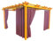 HOME DEKO Terrassenvorhang, Wasserdichter Gartenvorhang für Terrasse, Balkon, Pergola & Pavillon, Schlaufen mit Klettverschluss, Schutz vor Sonne, Regen & Wind, Dunkelrot, 220 x 155 cm, 4 Stück