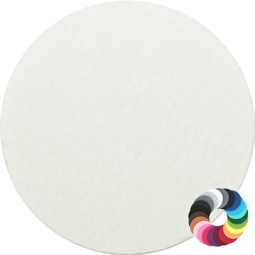 Rundes Platzset Filzuntersetzer in 35cm, wollweiss (HF046) für Gläser, Essen, Tischdeko
