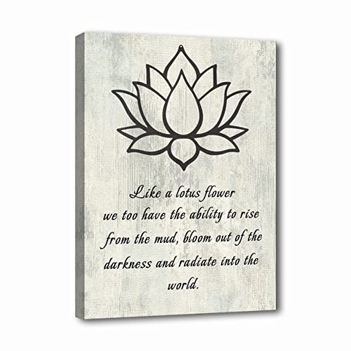 LZIMU Lotus Flower Leinwandbild Inspirierende Zitate Poster Spa Bild Drucke Wanddekoration für Yoga Meditation Spirituelle Raumdekoration(Lotusblume-1(40.00 x 50.00 cms))