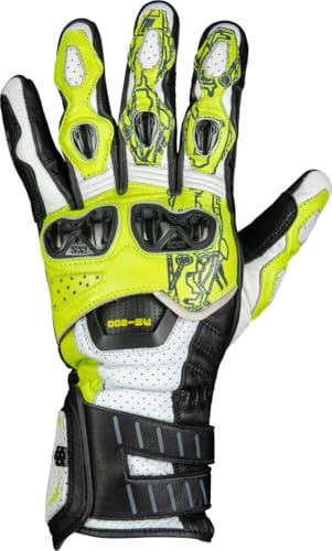 IXS RS-200 3.0 Motorradhandschuhe, weiß/schwarz/gelb, L
