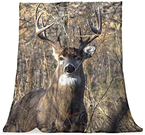 TBOUOBT Bettwäsche-Fleece-Decke, dekorativ für Schlafzimmer-Sofa-Boden,Tierischer Elch