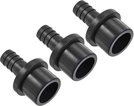 M METERXITY 3 Paquet PVC Tuyau Raccord - Eau Tube Connecteur, 12mm Barbe Droit Tuyau Joint, Appliquer à Extérieur/Jardin/Piscine (OD 25mm, Noir)