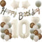 10 Geburtstag Deko Beige, Deko 10. Geburtstag Mädchen Junge, Beige Luftballons 10. Geburtstag Mädchen, Geburtstagsdeko 10 Jahre Beige Ballon, 10. Geburtstag Dekorationen, Luftballon 10. Party Deko