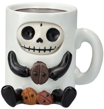 Figuren Shop GmbH Furrybones Figur Joe - Lustiges Skelett im Kaffeetassen-Kostüm - Sammelfigur