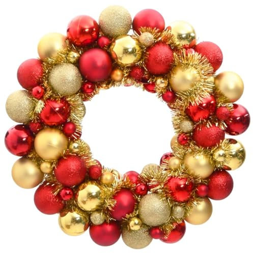 SKM Weihnachtskranz Rot und Golden 45 cm Polystyrol,0,96 KG,356125,Color: Mehrfarbig