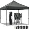Yaheetech Tonnelle de Jardin 3 × 3 Tente Pliable Barnum Impermébale avec Sac de Transport à roulettes/Sacs de Sable/Accessoires Complets pour Foire Fête Camping Plage Gris Foncé