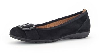 Gabor Damen Klassische Ballerinas, Frauen Flats,Ballet-Flats,flach,Ausgehschuhe,Abendschuhe,Slip-ons,klassisch elegant,schwarz,40 EU / 6.5 UK