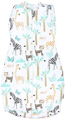 TupTam Baby Pucksack OEKO- TEX zertifizierte Materialien Swaddle Bag Wattiert Babyschlafsack 2.5 TOG unisex, Farbe: Wattiert 2.5 TOG/Safari Grün, Größe: 3-6 Monate