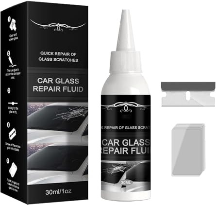 Windschutzscheiben Reparaturkleber,Diy Autoglas Nano Reparaturflüssigkeit,Windschutzscheibe Kratzer Entferner Kit,Auto zerbrochenes Glas Reparatur Set,Auto Windschutzscheibe Reparatur Reparatur Filler