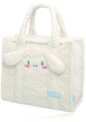 Roffatide Fluffy Fuzzy Puppy Tote Bag für Frauen Cartoon Niedliche Handtasche Plüsch Tote Tasche Hairy Schulter Crossbody Unterarm Tasche Weiß