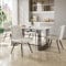 KUAKE Essgruppe (5-TLG),120x70cm Esstisch mit 4 Stühlen Set, Moderner Küchentisch Set, MDF Tischplatte in Weißer, Stuhl mit schwarzen Eisenbeinen (Beige)