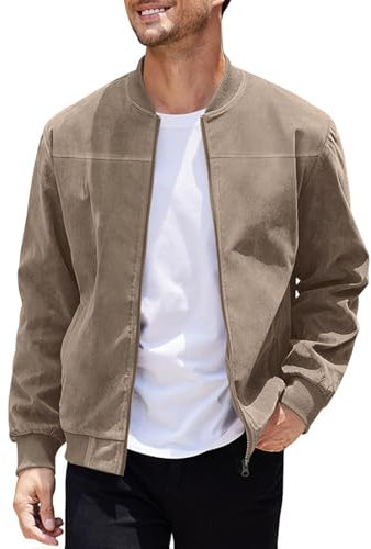 ZRYAZQ Veste Homme Mi Saison Bombers Homme D'extérieur Blouson Aviateur Léger Jacket Casual Hiver Printemps Automne Coup-Vent Classique Décontracté Sweat-Shirt Homme Manches Longues Cargo Sport Golf