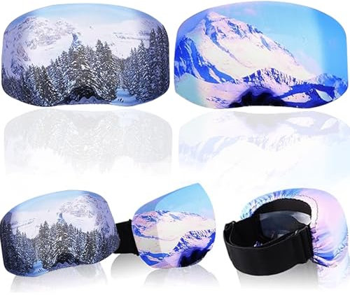 LUYANFX 2er Set Skibrille Schutzhülle, Mikrofaser Goggle Cover für Ski & Snowboard, Schutz vor Kratzern & Staub, Ideal für Reisen & Après-Ski (A)