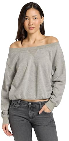 Lee - Sweatshirt Damen - Regular Fit - Off Shoulder SWS - Grau Meliert