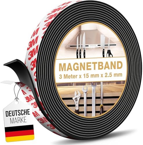 MYMIND® Magnetband Selbstklebend [Extra Stark] mit 3M Kleber - Sehr Starkes Magnetklebeband für Maximale Haftung - Magnetstreifen Selbstklebend - Magnetisches Klebeband