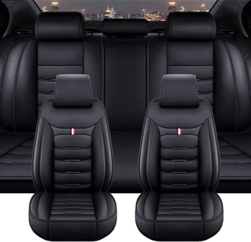 YMYQF Auto Sitzbezüge Sets für BMW X1 U11 F48 E84 2009-2025 | 5 Sitzer PU Leder Autositzschoner Wasserdichter Atmungsaktiver Autositzbezüge Zubehör,Black