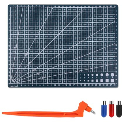Craft Cutting Tools Set, 360 Degree Tool with Mat & 2pcs Knife Heads Pen Board for Stencils DIY Crafts Scrapbooking Supplies