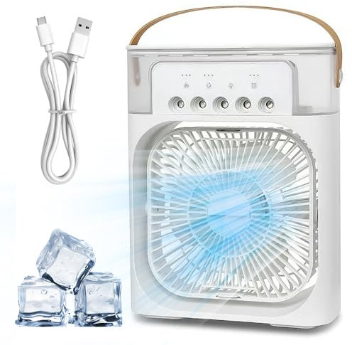 DAJASD Ventilador Portátil De Aire Acondicionado, Ventilador De Refrigeración Ultrasilencioso, Mini Aire Acondicionado, Aire Acondicionado Portatil, Enfriador De Aire Alimentado Para Familia, Viajes