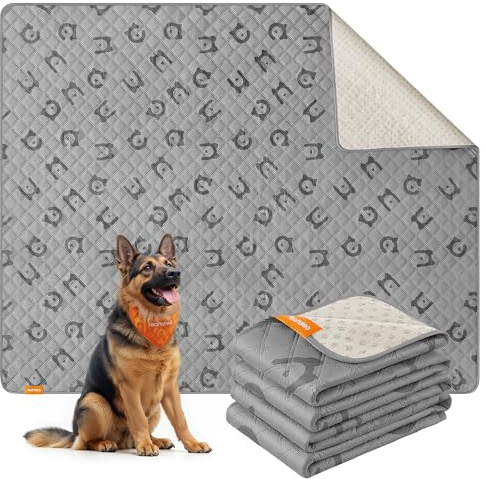 Feandrea wasserdichte Hundedecke, rutschfeste Unterseite, 208 x 173 cm | Autoschondecke für Haustiere, Sofaschutz, maschinenwaschbar, Stepp-Design, taubengrau, BASCO Kollektion PPB028GD01