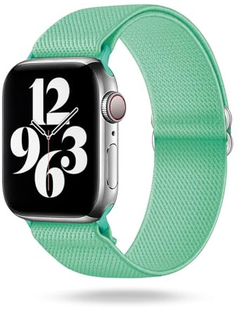 ONEFLOW Flex Loop Kompatibel mit Apple Watch 4 (44mm) Armband Elastisch, Textil Stoff iWatch Armbänder Damen Herren Sport, Sportarmband Nylon Ersatz Watch Band Flexibel, Türkis