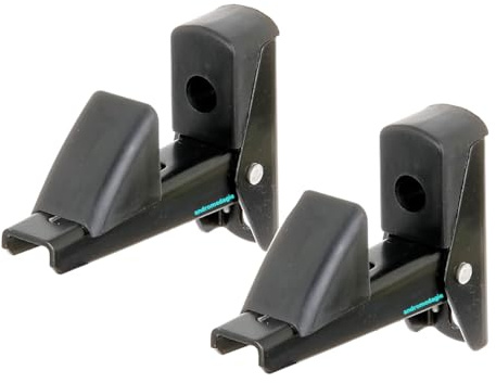 ANDROMEDAGIE® | Alberts 307752 | 2 Pezzi Ferma Persiane e Porte | Chiusura Automatica | Alluminio Verniciato Nero | Distanza Fermo-Piastra 15-50 mm