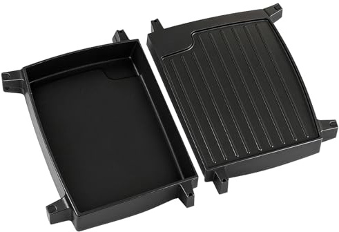 GriHero 2 Stück Gusseisen Grillplatte Wende Platte 32 x 24cm | Für Endars Urban, Explorer, Urban Pro, Explorer Pro 【Nicht für Explorer Pro II】