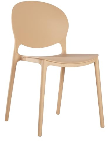 Lüllmann Designerstuhl Besucherstuhl Esszimmerstuhl aus Polypropylen (Rosé)
