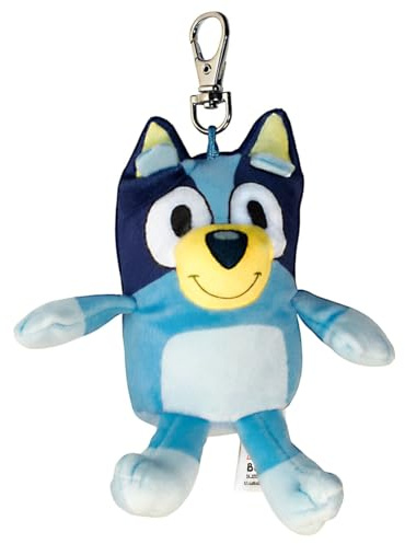 TY - Bluey Bluey Schlüsselclip aus weichem Plüsch – niedlicher Cartoon-Plüsch-Schlüsselanhänger für Kinder – Stofftiertaschen-Aufhänger für Schultaschen & Rucksäcke