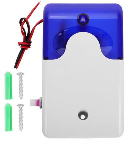 Ciieeo Sicherheitsalarm mit Ton und Licht 12v Alarmsirene mit Einstellbarem Lautstärke Summer und Blinkendem Warnlicht für Haus Gewerbe Lager