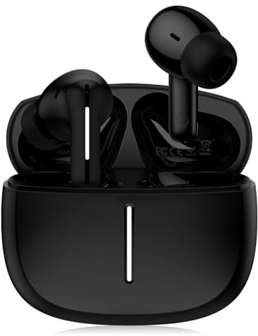 Ouorkee Wireless Bluetooth Headphones, in Ear with HiFi Stereo Deep Bass | Wireless Earbuds 4ENC Noise Cancelling Earphones 40H Playtime for iPhone 17 Air 16 15 Pro Max Plus Samsung Galaxy S26 series