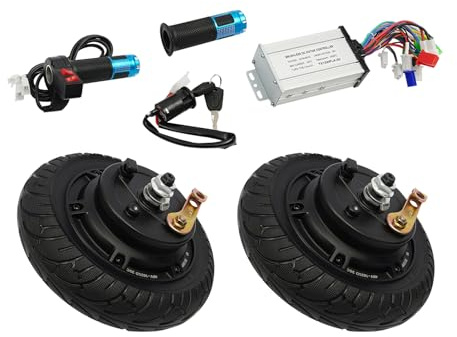 ROGONPDK Elektro Roller Nabenmotor Kit, 36/48V Elektromotorsatz für 8-Zoll Elektrorolle, Motor Kit 350W mit Rückwärtsgang, Multifunktions Controller Elektromotor Bausatz, für Kleine Karts (48, Volt)