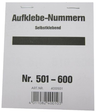 Wolf & Appenzeller 400501 - Gewinnaufklebe-Nummern 501-600, selbstklebend