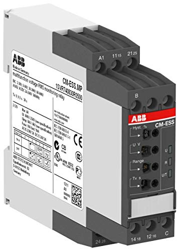 ABB CM-ESS.MS Single Phase Voltage Monitoring Relay 2c/o, B-C=3-600VRMS, 24-240V AC/DC (ABB1SVR730830R0500)