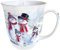 Ambiente Porzellanbecher Snowman mit Hut Schneemann Becher Knochenporzellan 0,4l Kaffeebecher Weihnachten