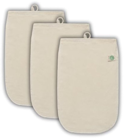 3 Pack Reusable Cold Brew Coffee Bags - 100% Organic Cotton Reusable Cold Brew Coffee Filters Bags - Large Coffee Sock Filters - Mason Jar Cold Brew Bags - Washable Coffee Filter Pouch (Large 12x8)