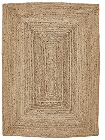 -LUXOR- living Naturteppich Salo - Jute Teppich Boho aus natürlichen Materialien handgefertigt - Teppich Wohnzimmer 60 x 110 cm