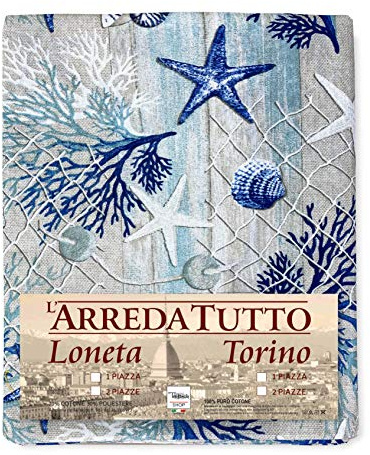 Tex family Telo ARREDO copritutto Gran Foulard COPRILETTO copridivano Tessuto LONETA (Coralli Blu, 1 Piazza)