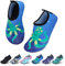 SAGUARO Kinder Badeschuhe Jungen Aquaschuhe Mädchen Schnell Trocknend Strandschuhe Atmungsaktiv Wasserschuhe Surf Yoga Neoprenschuhe,Blau Octopus,Gr.26/27 EU