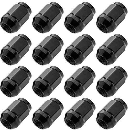 C CARBONADO 16 Stück Radmuttern Kegelbund Alu Felgen M12x1,5 Mutter SW21 Schwarz Vechromt