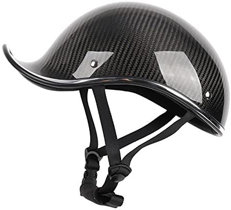 COCOCO Kohlefaser Helm Hut Vintage Mode MOTO Sicherheitshelm Leichte Hohe Festigkeit Arbeitskappe Bau Eisenbahn Metallurgie Arbeit-Schwarz_Xl.